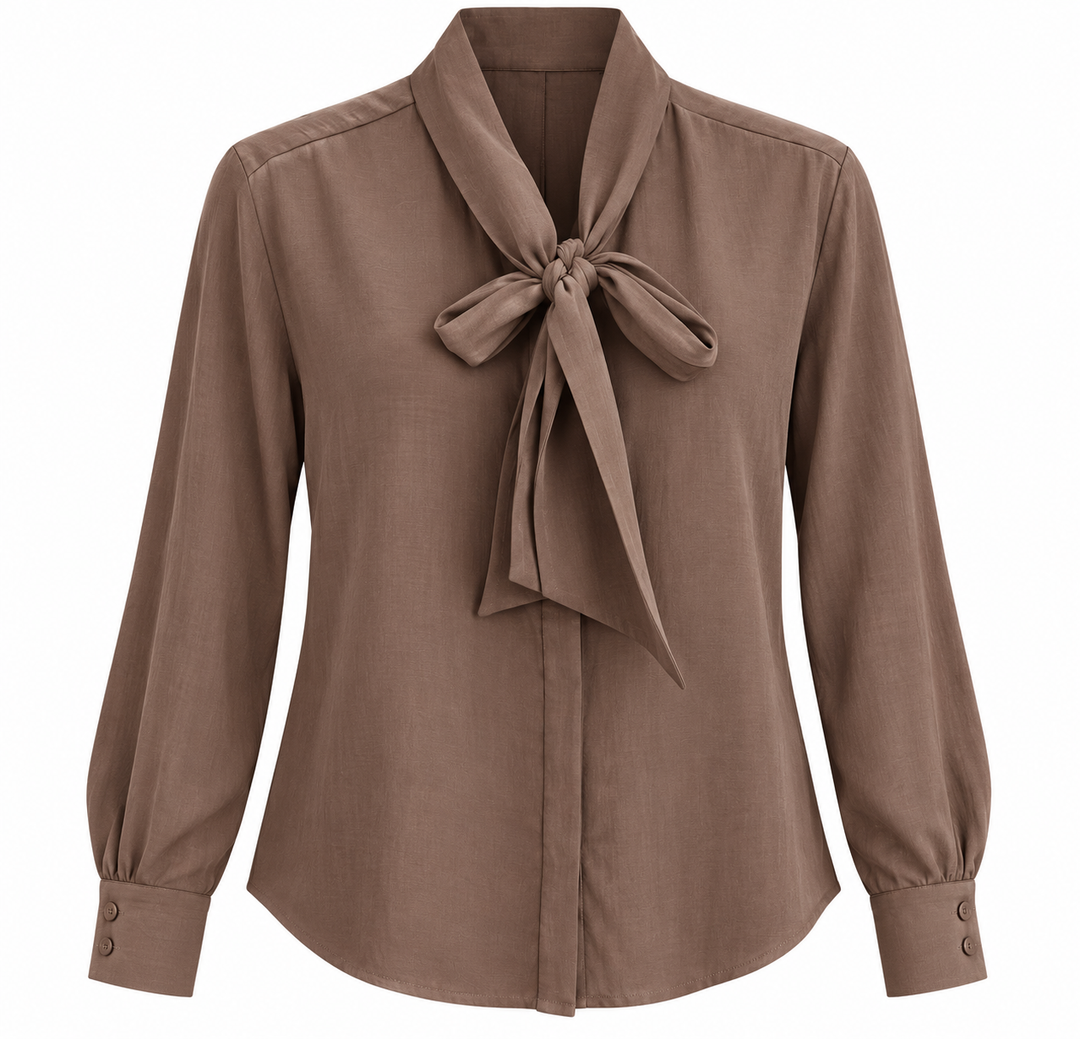 Camicia con fiocco moro
