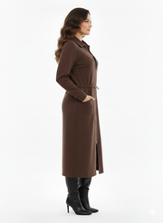 Abito con zip marrone