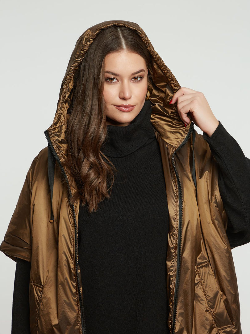 Piumino smanicato bronzo